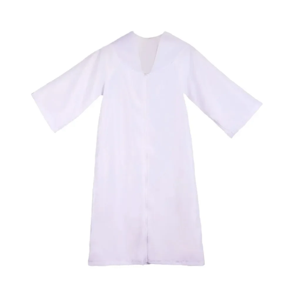 Graduation Childrens Cap and Gown for Ages 11Y-12Y, White, One Size